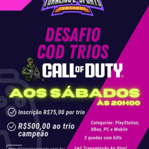 Desafio Warzone Ressurgência Trios – Aos sábados – 3 quedas com kills